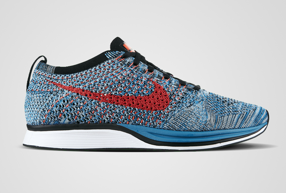 nike flyknit bleu